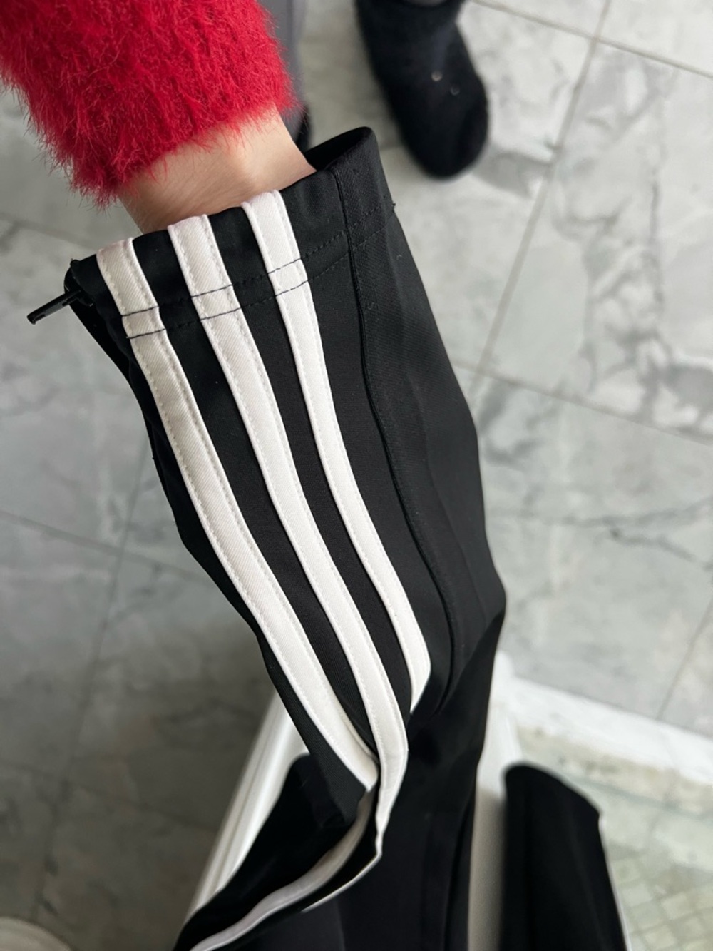 Women’s Small Adidas Black & White Track Pants - Picture 8 of 12